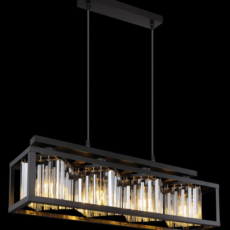 Linear suspension Globo Lighting MATHILDE metal black E27 4 lamps