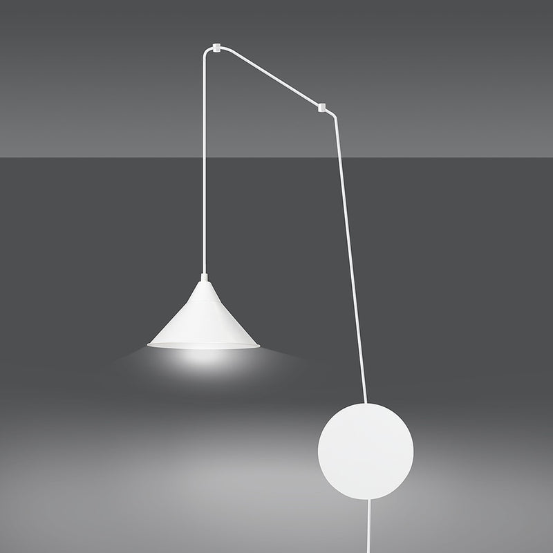 ABRAMO pendant lamp 1L, white, E27