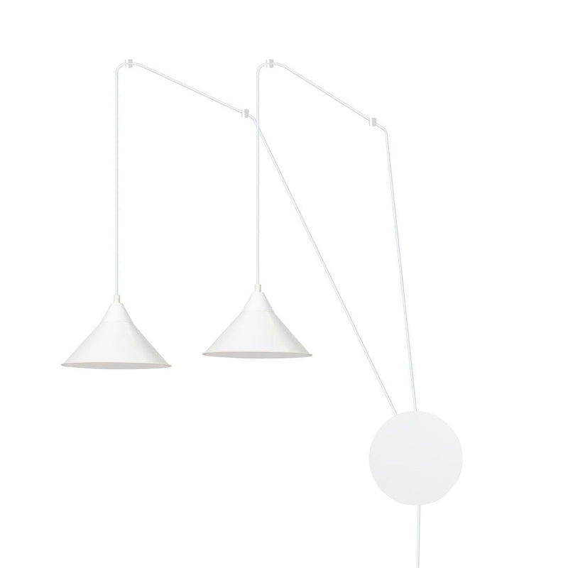 ABRAMO pendant lamp 2L, white, E27