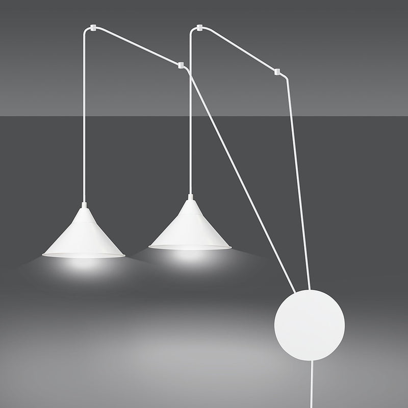ABRAMO pendant lamp 2L, white, E27