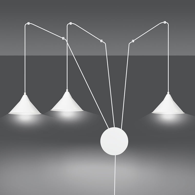 ABRAMO pendant lamp 3L, white, E27
