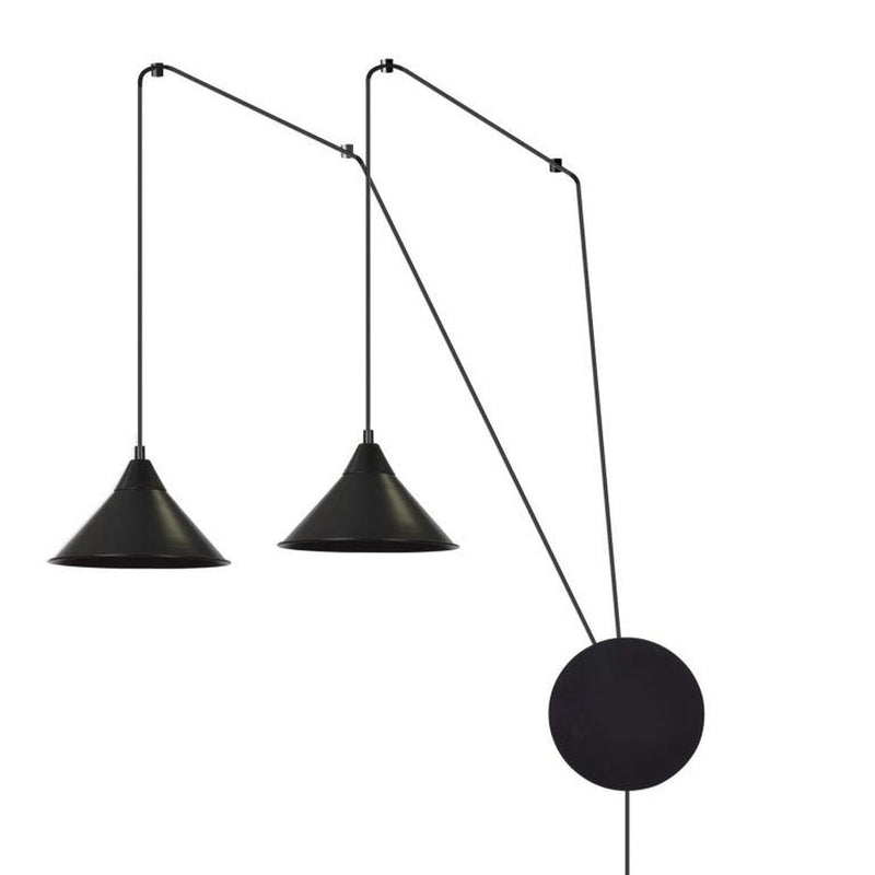 ABRAMO pendant lamp 2L, black, E27