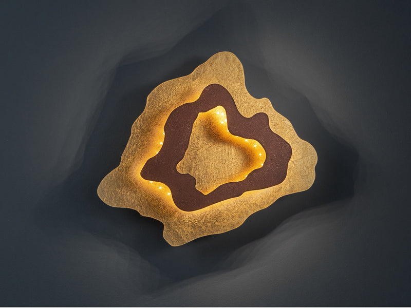 HALO wall lamp, oxide/gold leaf