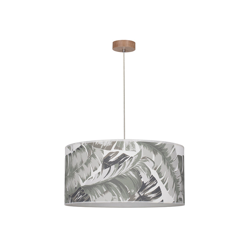 Madera Wooden FSC Pendant Lamp 1xE27 Max.60W Oiled Oak/Transparent PVC Cable/Gray-Black FSC Wallpaper