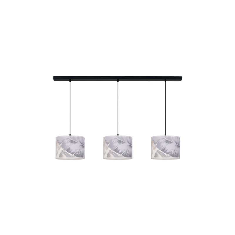 Lobos Pendant Lamp 3xE27 Max.40W Black/Transparent PVC Cable/Gray-Blue FSC Wallpaper