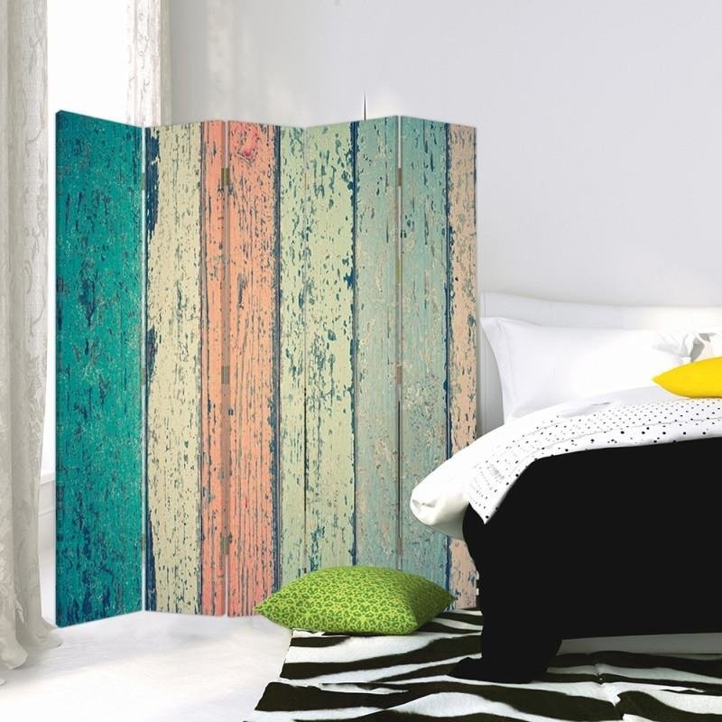 Room divider Double-sided, Colorful rustic board