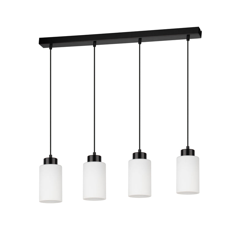 Bosco Pendant Lamp 4xE27 Max.60W Black / Black PVC / Black / White