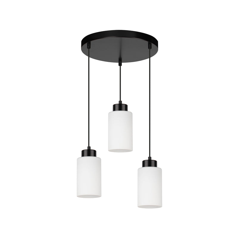 Bosco Pendant Lamp 3xE27 Max.60W Black / Black PVC / Black / White