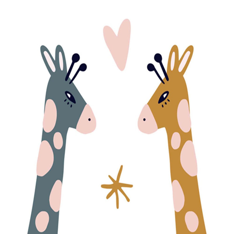 Room divider Double-sided rotatable, Coloured giraffes