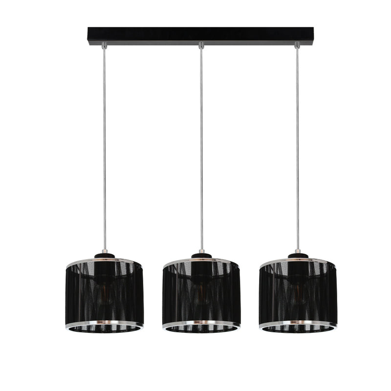 Anina Pendant Lamp 3xE14 Max.25 Black/Transparent PVC/Black-Chrome