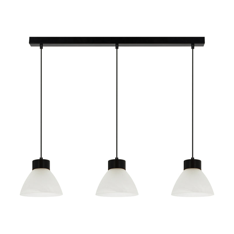 Prahas Pendant Lamp 3xE14 Max.40W Black / Black PVC / White