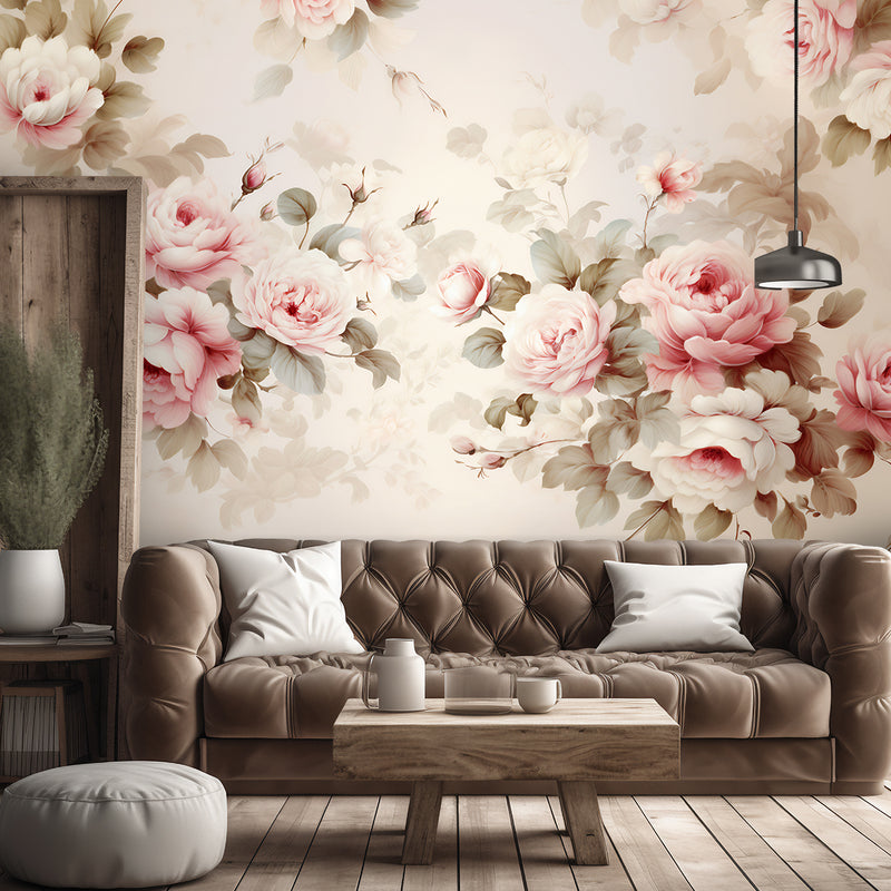 Wallpaper, Shabby Chic Roses