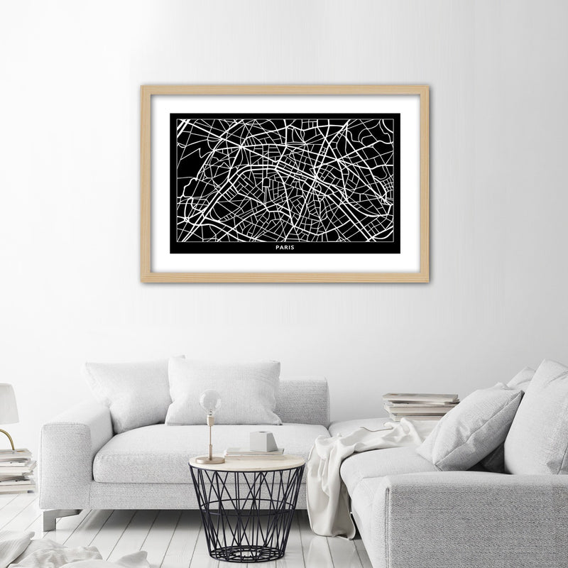 Picture in natural frame, City plan paris