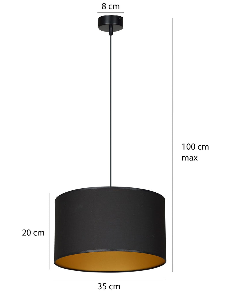 ROTO pendant lamp 1L, D35 black, E27