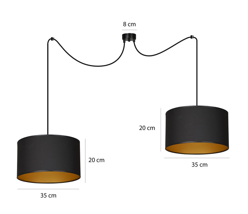 ROTO pendant lamp 2L, D35 black, E27