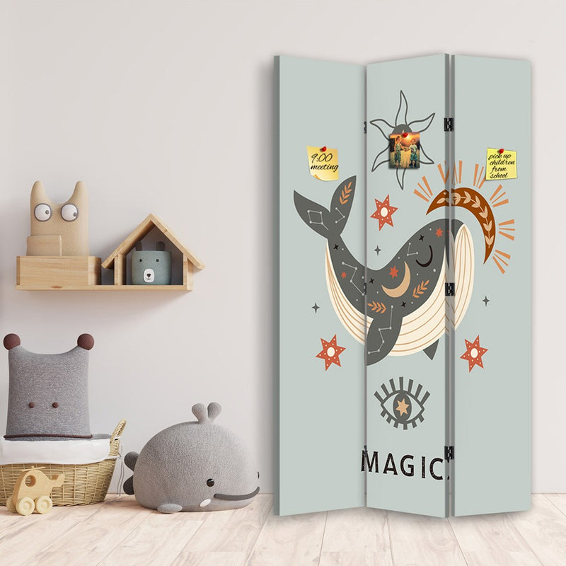 Room divider Double-sided PIN IT, Magic whale