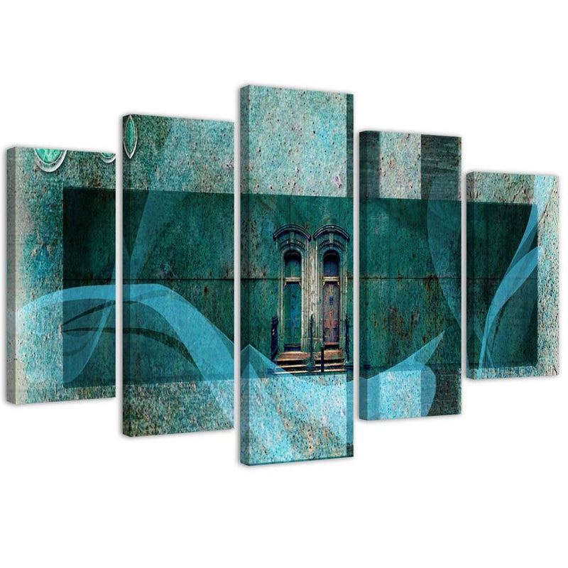 Five piece picture canvas print, Mysterious window