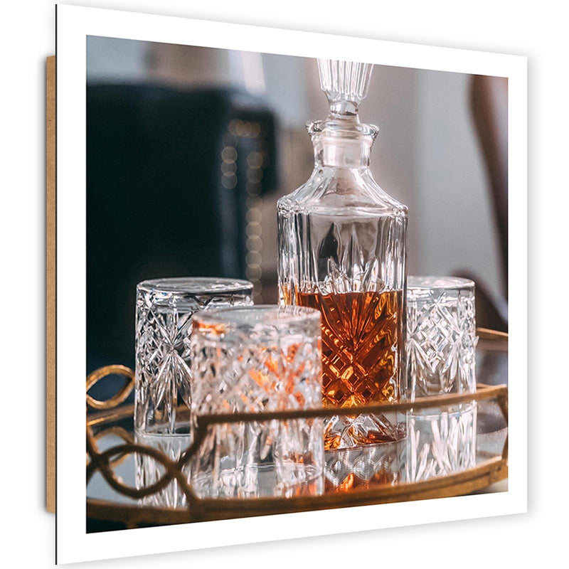 Panel decorativo estampado, Whisky - decantador y vasos