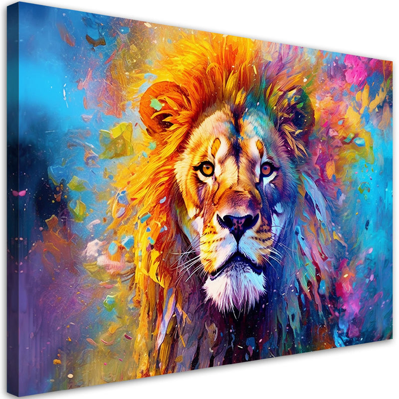 Cuadro, Abstracción de león colorido
