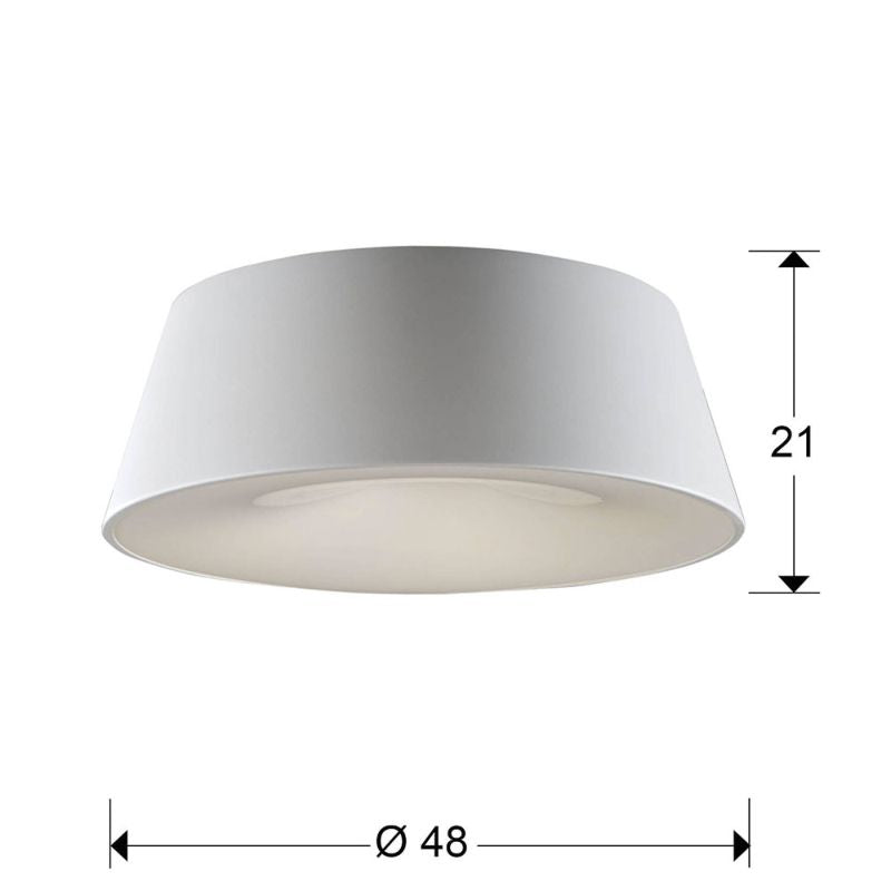 ZONE white ceiling lamp, 4l