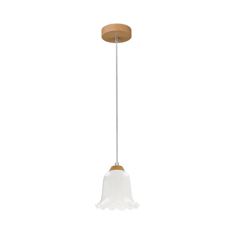 Floriana Pendant Lamp 1xE27 Max.60W Oiled Oak/Transparent/White