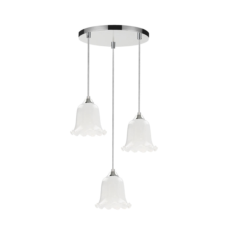Floriana Pendant Lamp 3xE27 Max.60W Chrome/Transparent/White