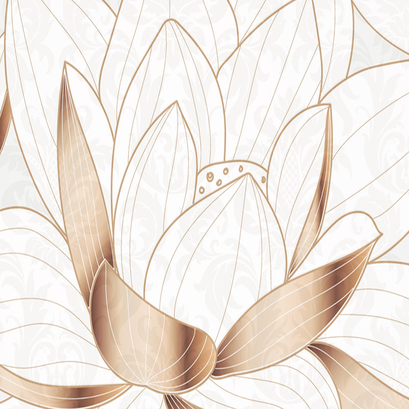 Separador de ambientes giratorio por ambos lados, Flor de loto en beige