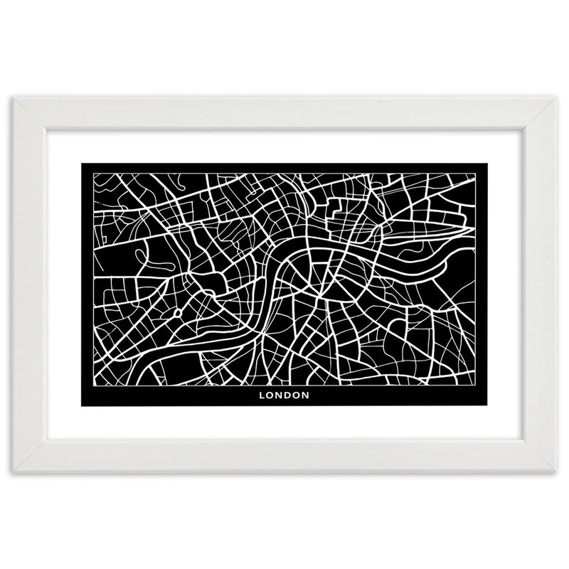 Picture in white frame, City plan london