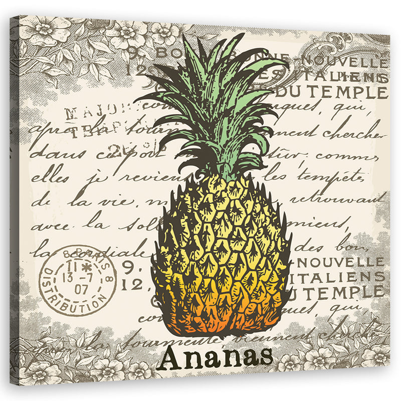 Canvas print, Pineapple vintage