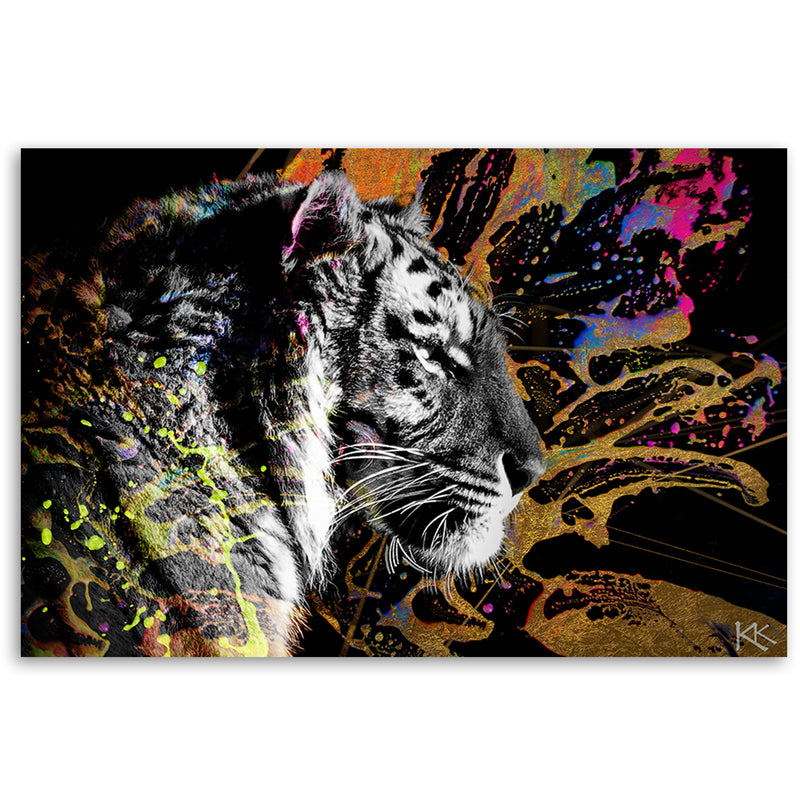 Cuadro, Tigre en colores de fondo