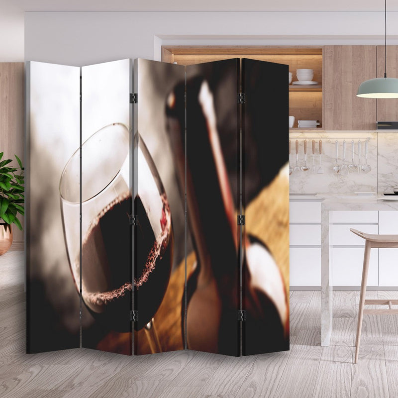 Room divider Double-sided, Glass of dry wine
