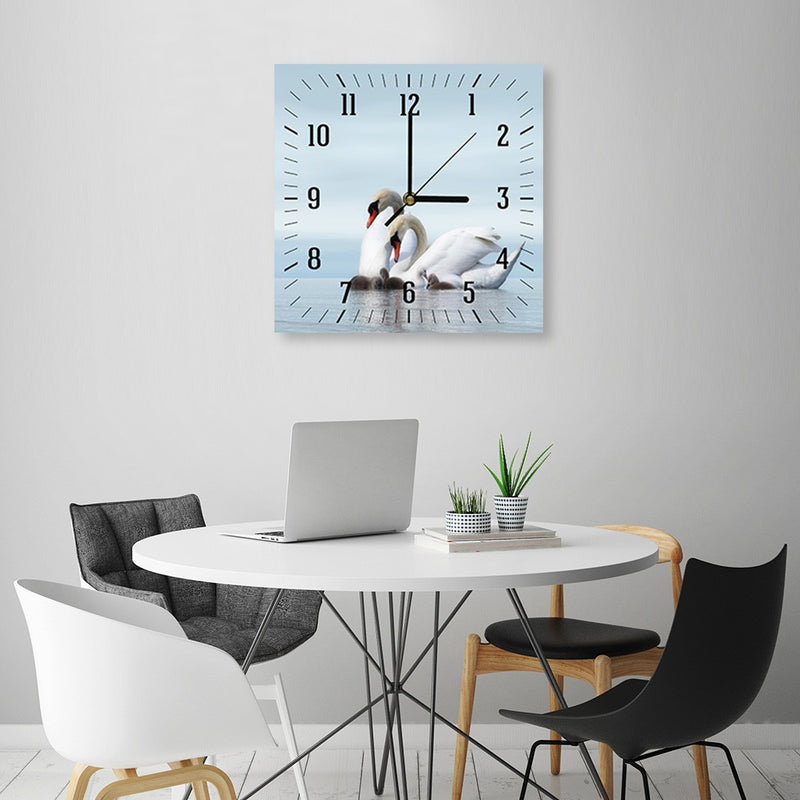 Wall clock, Family of swans