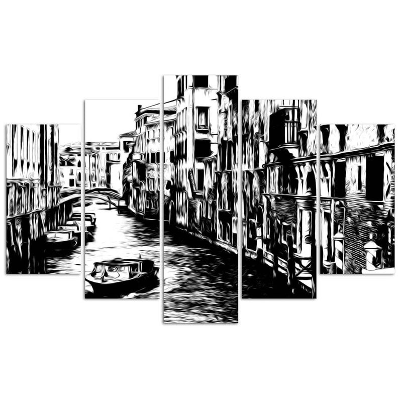 Five piece picture deco panel, Venetian canal