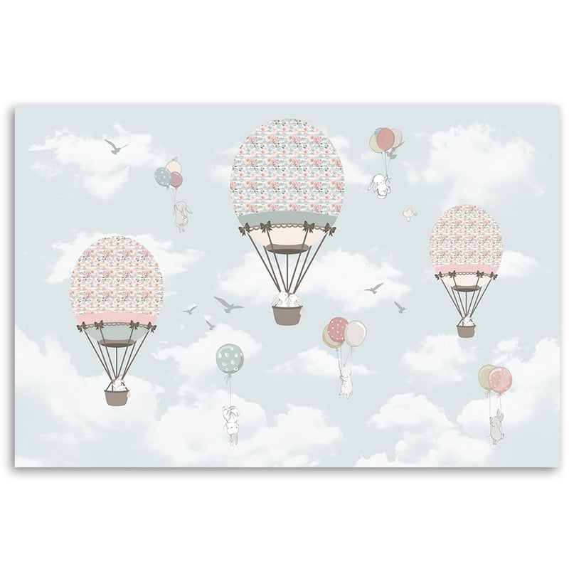 Deco panel print, Colourful animals balloon flight
