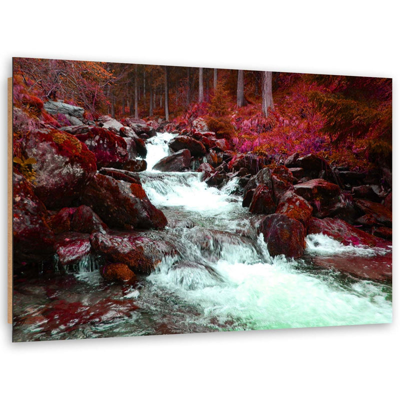 Deco panel print, Mountain stream in red