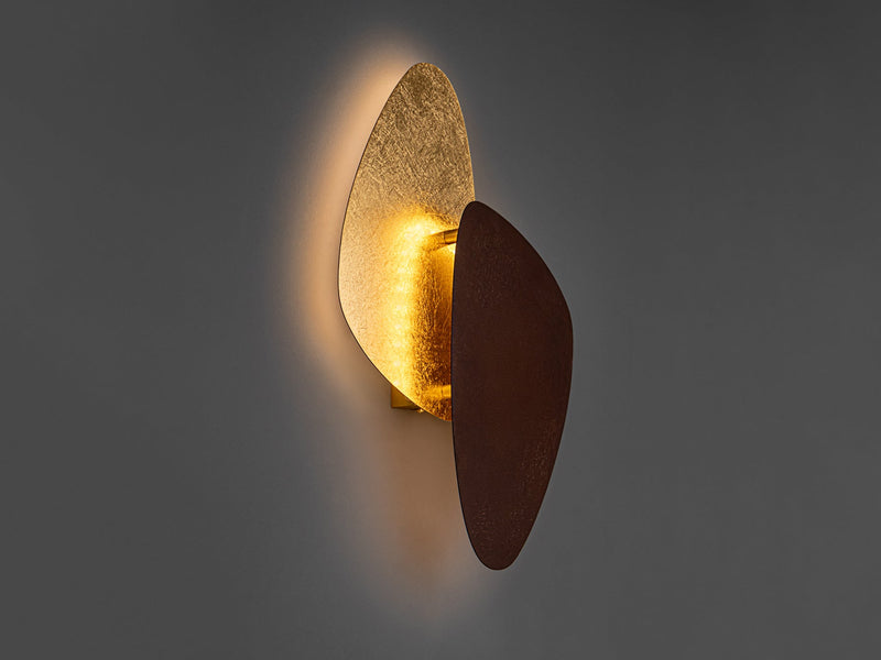 CONTRA wall lamp, oxide/gold leaf