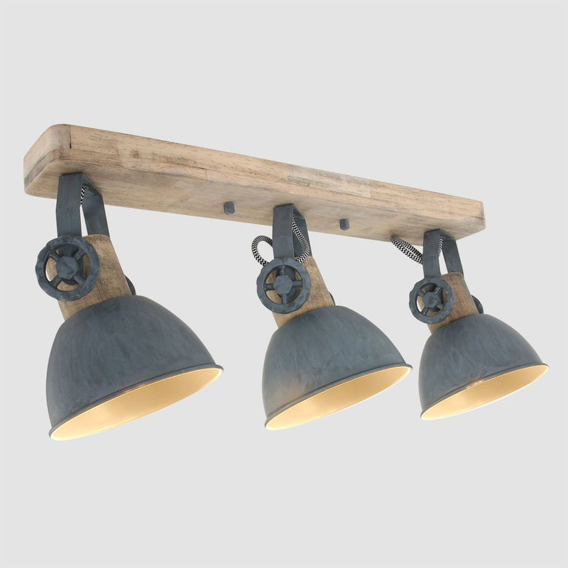Spotlight Gearwood metal grey E27 3 lamps