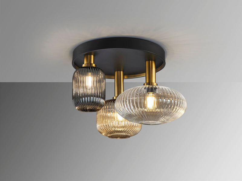 NORMA ceiling lamp 3l black/brass