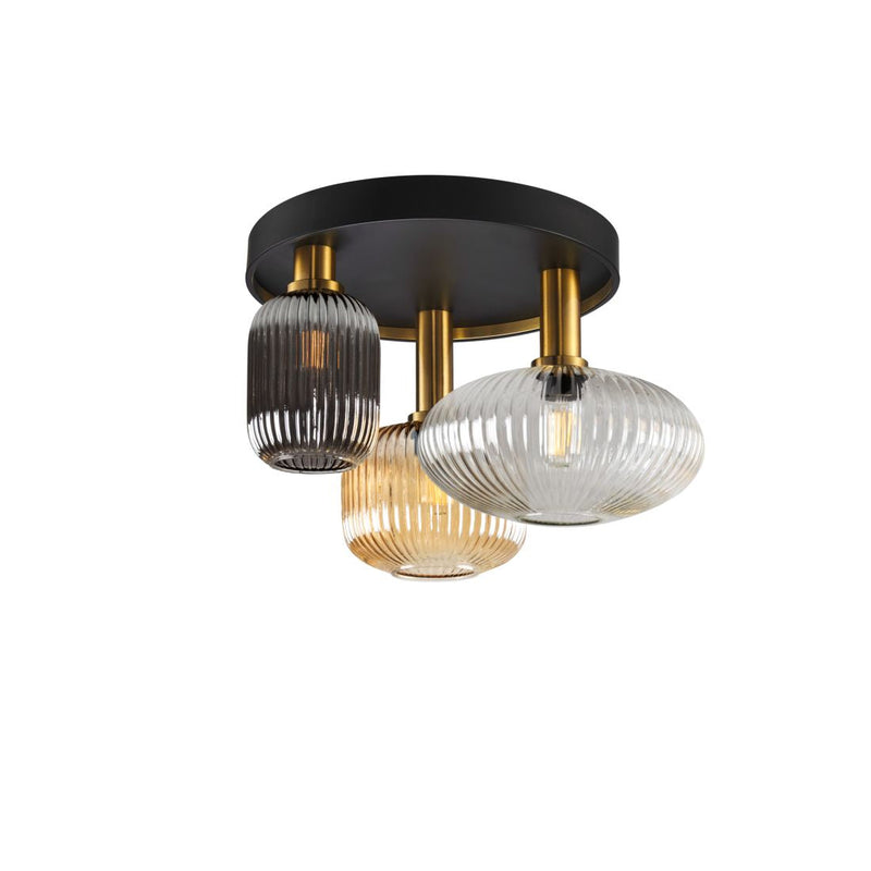 NORMA ceiling lamp 3l black/brass