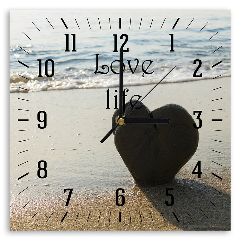Wall clock, Heart on the beach
