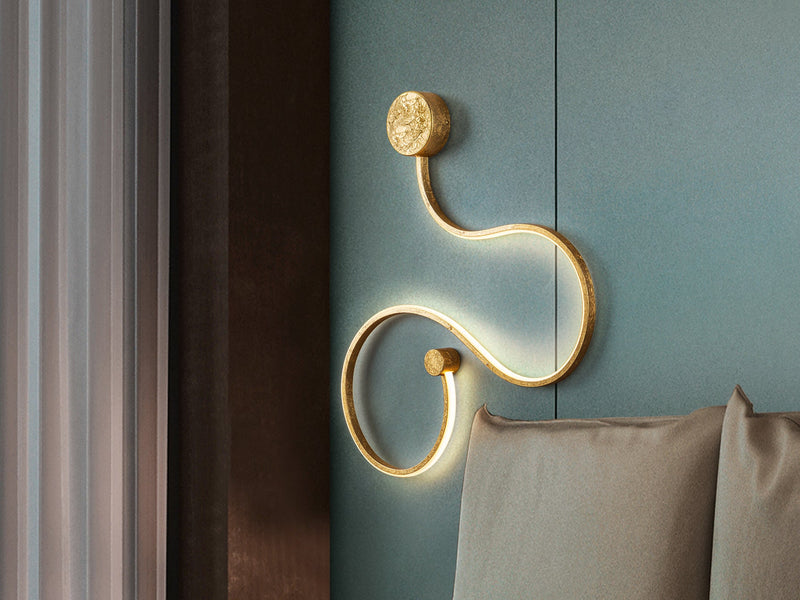 GRAFOS small wall lamp, gold leaf