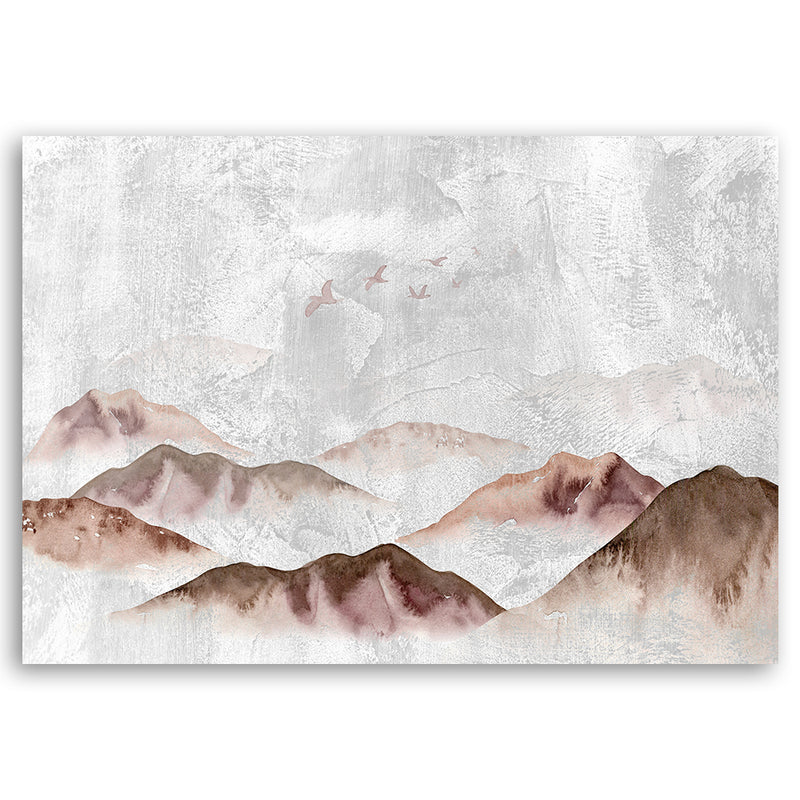 Canvas print, Birds over the mountains