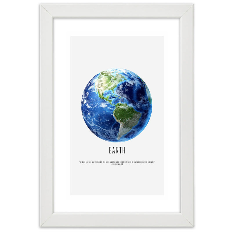 Picture in white frame, Planet earth