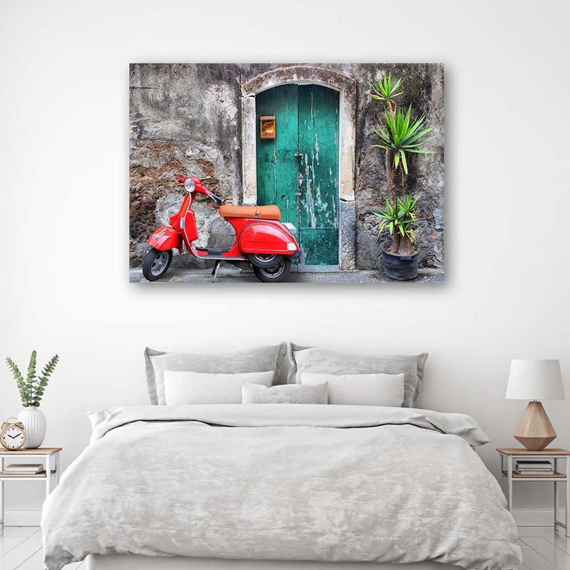 Deco panel print, Red scooter