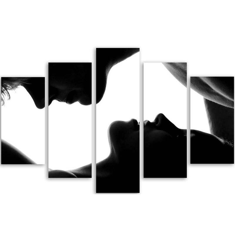 Five piece picture canvas print - Black and white people