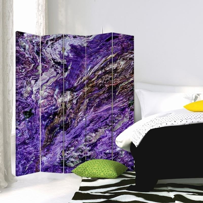 Room divider Double-sided, Rushing water in purple