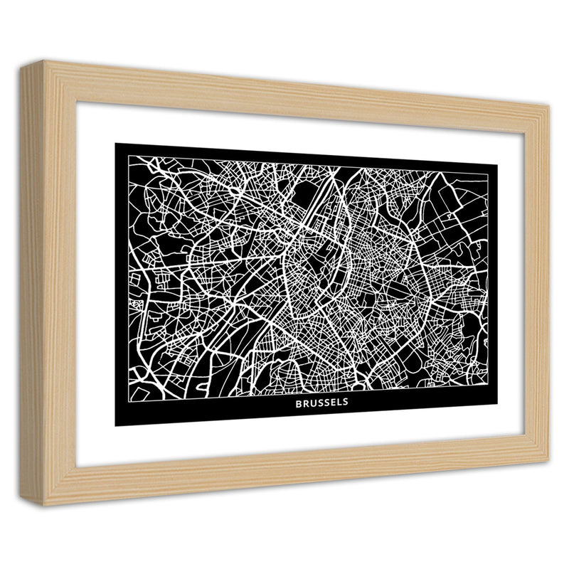 Picture in natural frame, City plan brussels