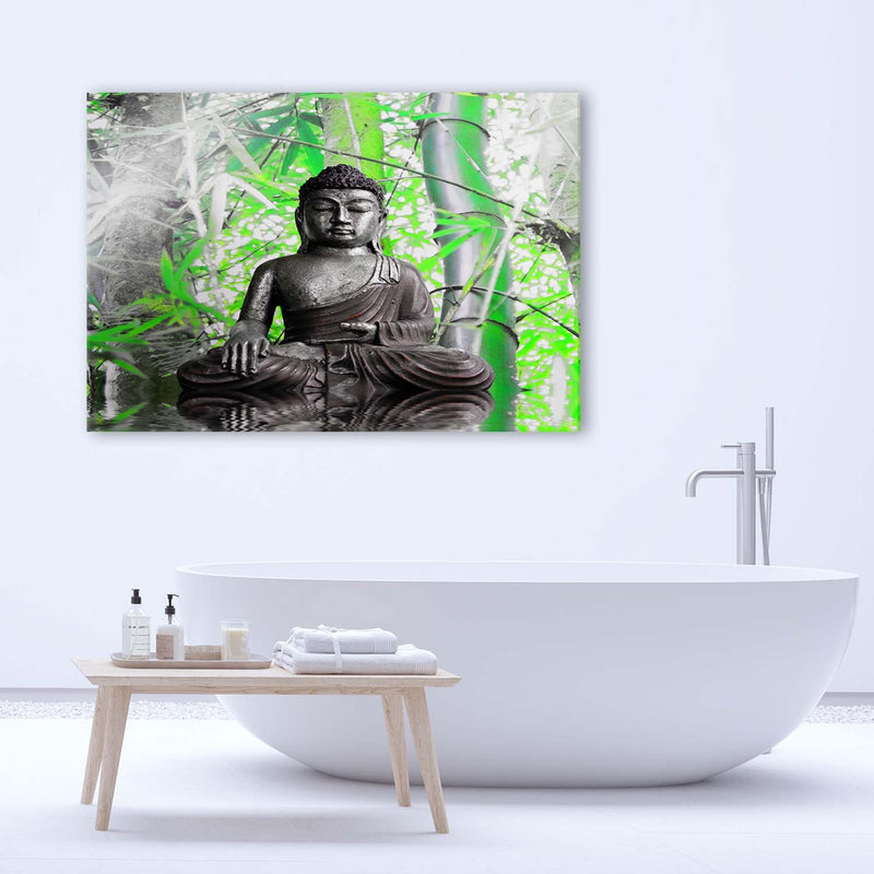 Canvas print, Buddha and leaves