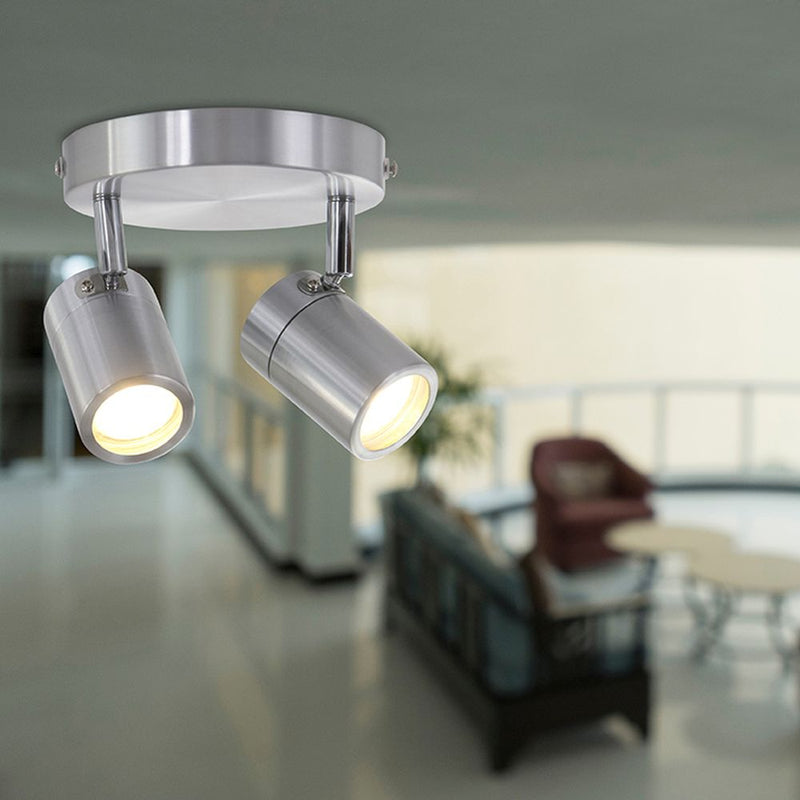Spotlight Upround LED metal steel GU10 2 lamps