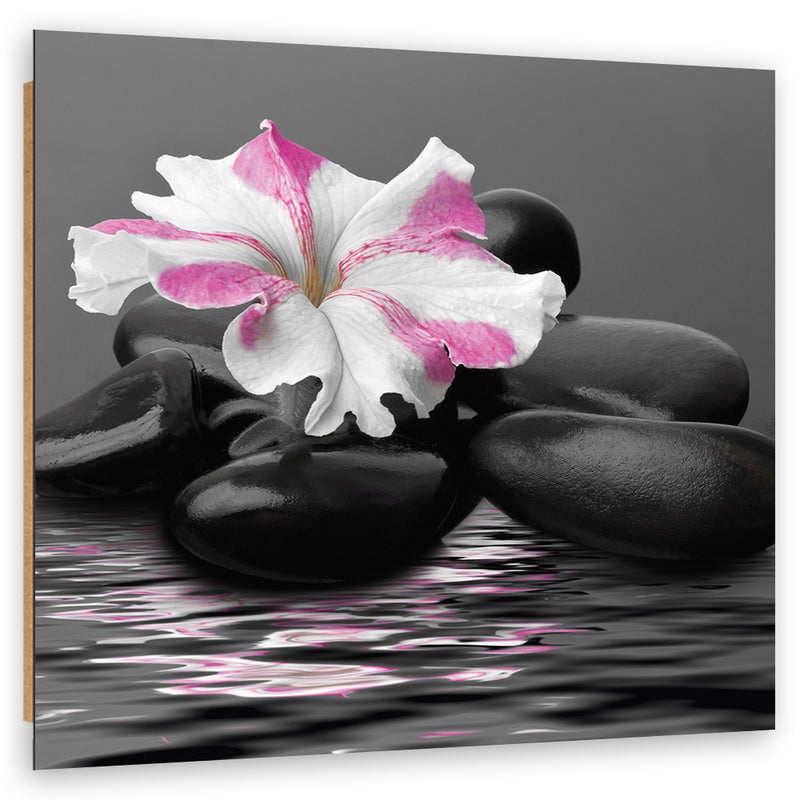 Deco panel print, Stones Pink Flower Zen